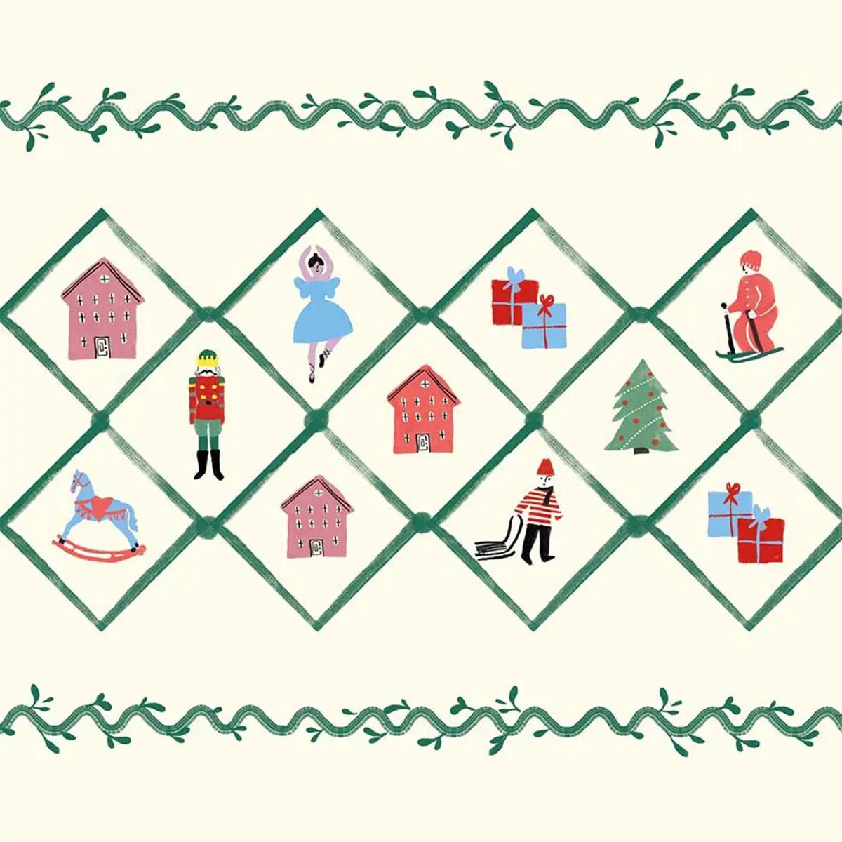 Podkładki świąteczne - Retro wieniec