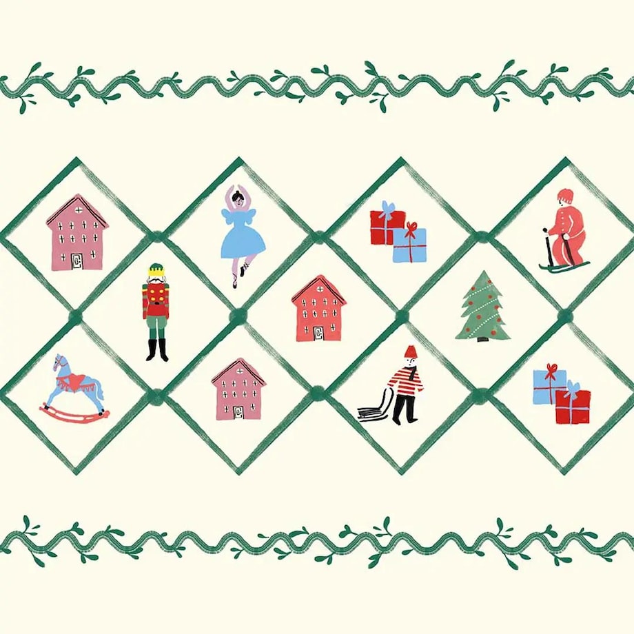 Podkładki świąteczne - Retro wieniec