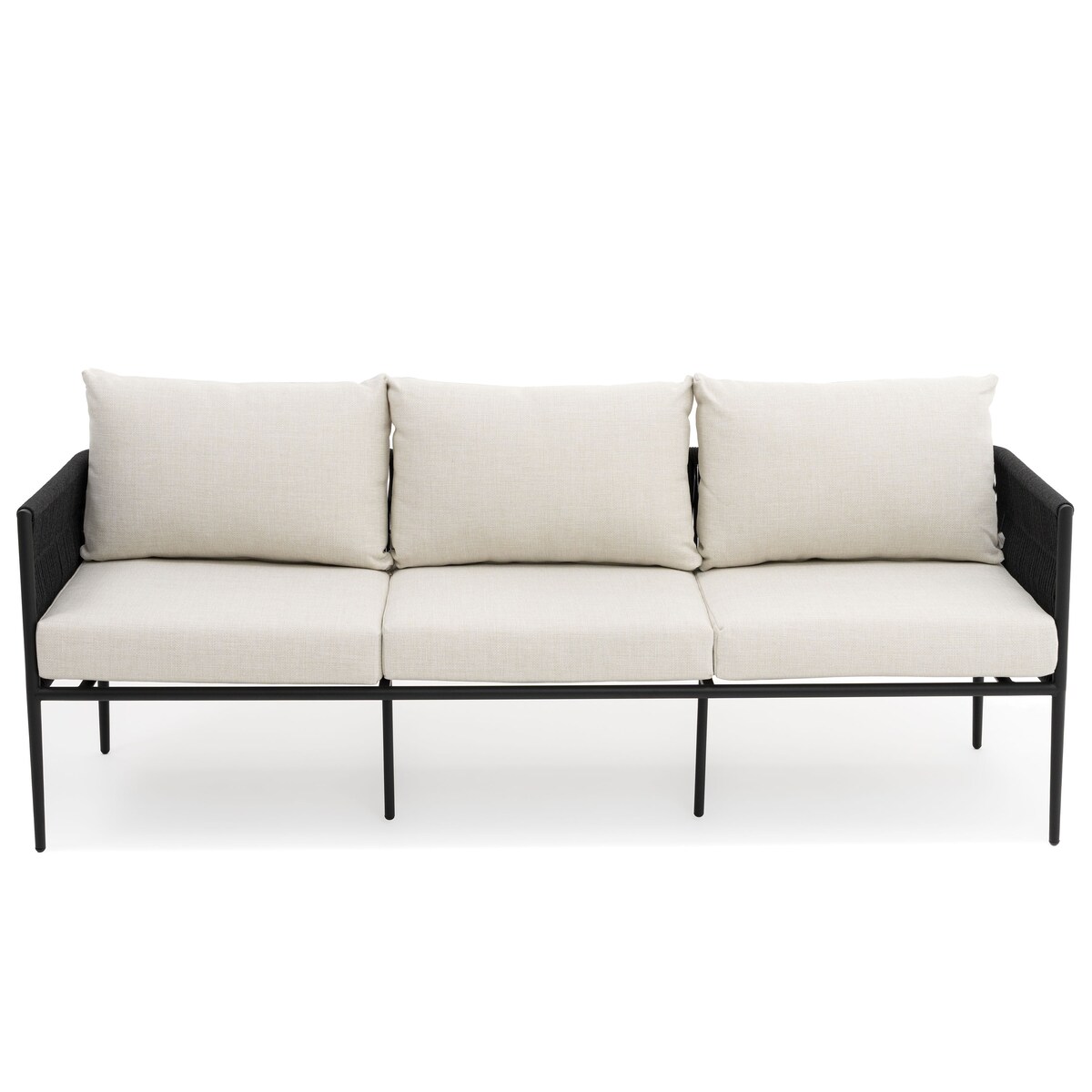 Zestaw mebli ogrodowych taras nowoczesne aluminiowe BELIZE czarno beżowe