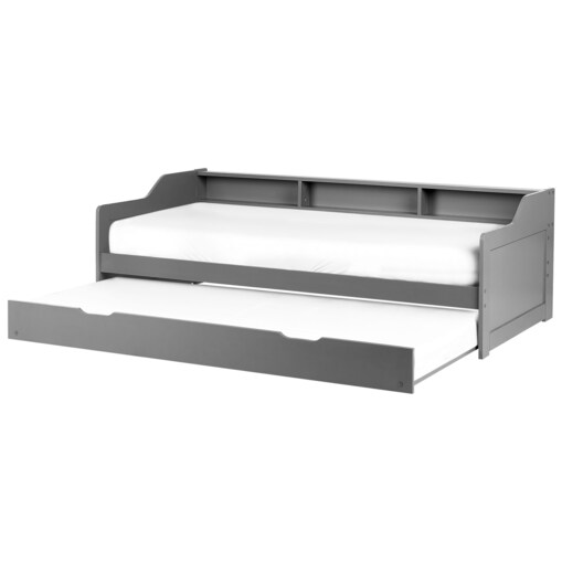 Łóżko wysuwane drewniane 90 x 200 cm szare EDERN