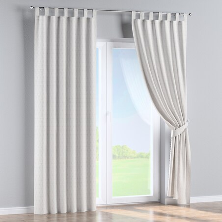 Zasłona na szelkach 1 szt. 130x245 beżowe trójkąty na kremowo-białym tle