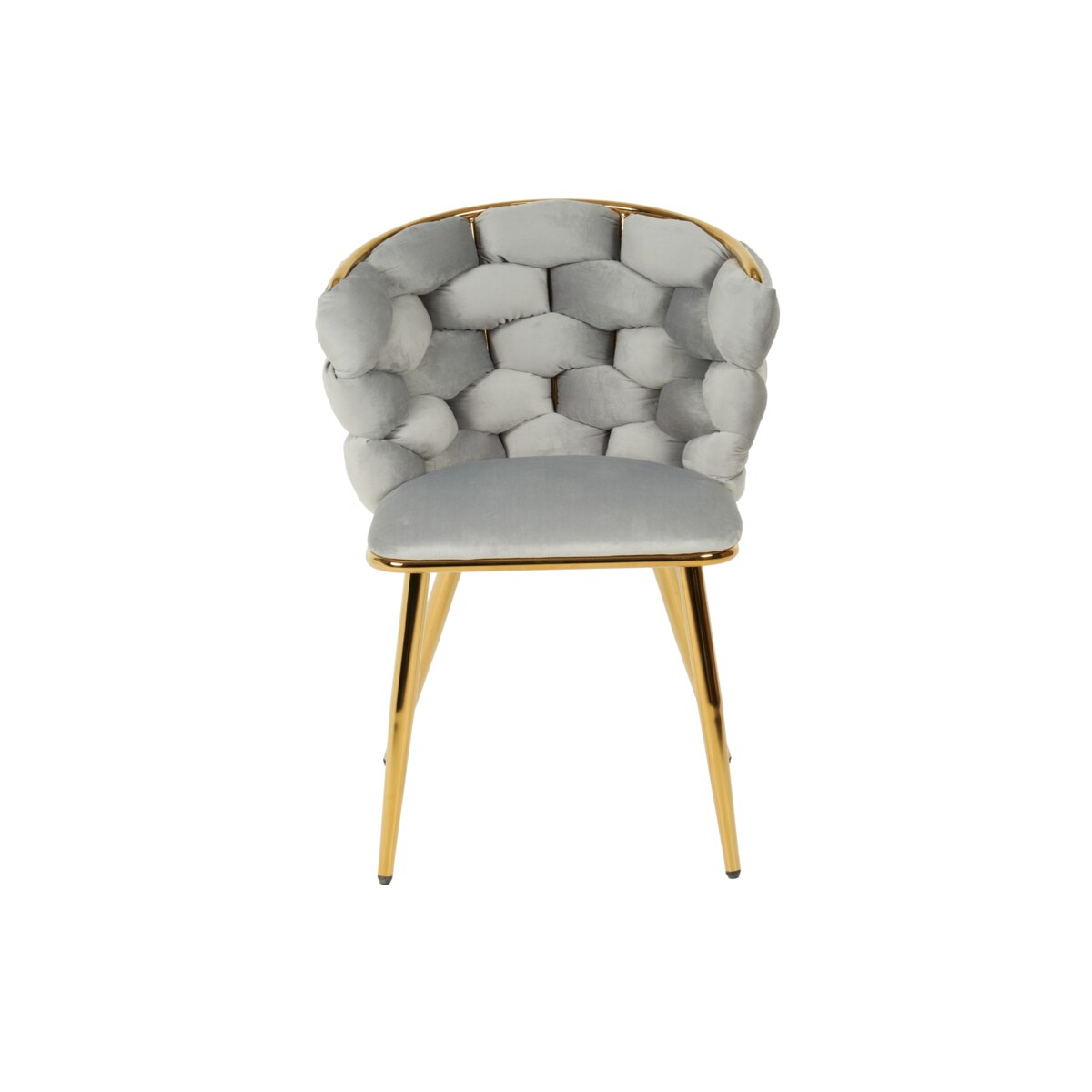 KRZESLO GLAMOUR TAPICEROWANE DO STOŁU JADALNI KUCHNI SZARRE NOGI ZŁOTE