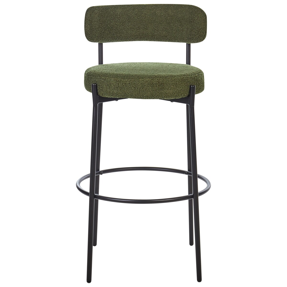 Zestaw 2 krzeseł barowych ALLISON Boucle Zielony