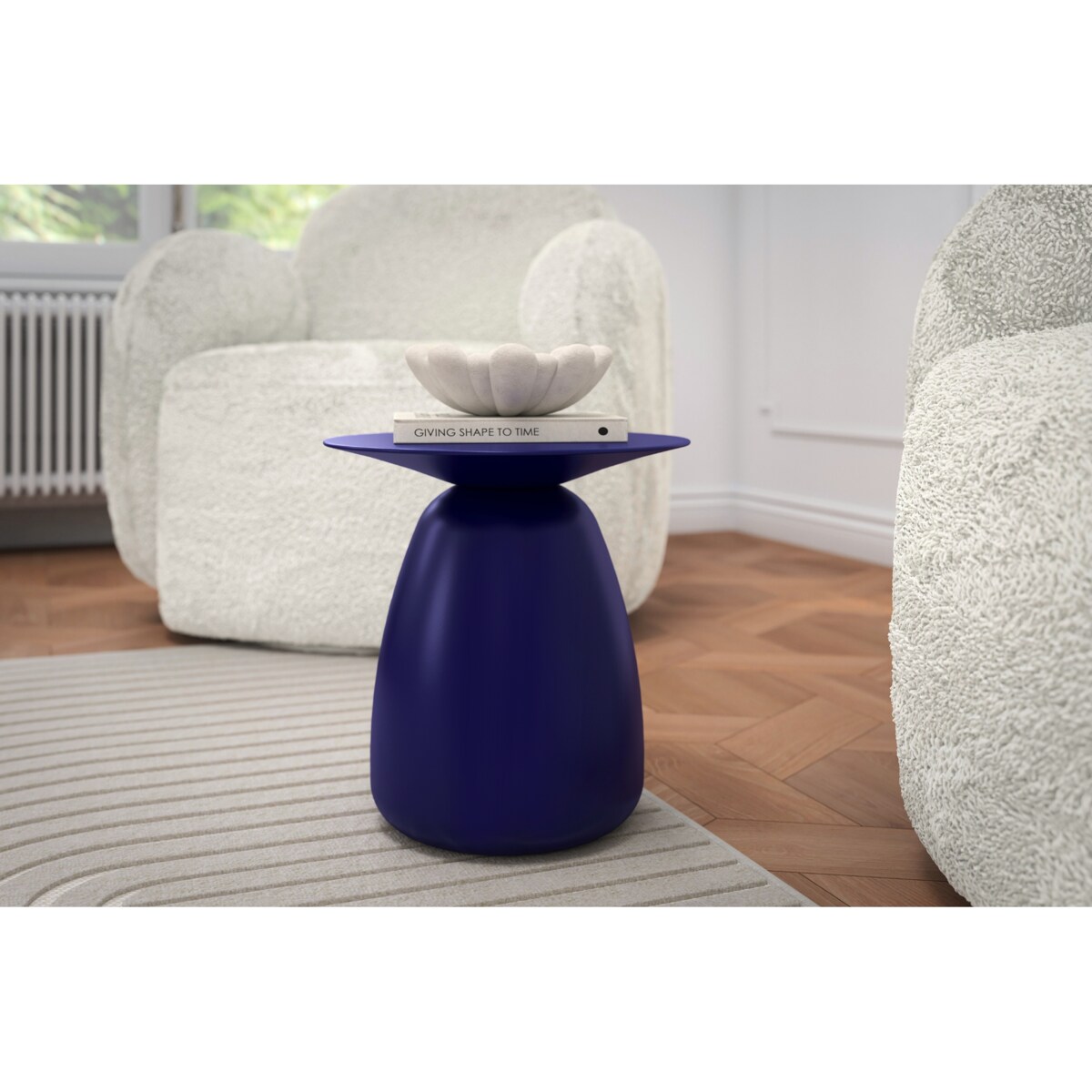 Stolik drewniany różne kolory Baobab 34, kolor granat szlachetny