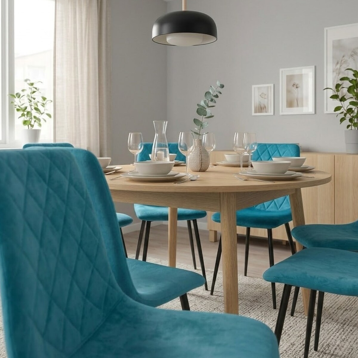 Krzesło tapicerowane pikowane wygodne nowoczesne do kuchni jadalni