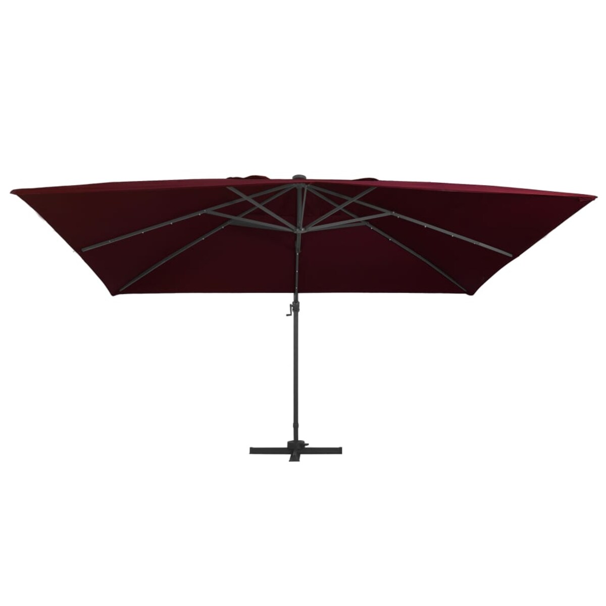 vidaXL Parasol wiszący z LED, bordowy, 400x300 cm