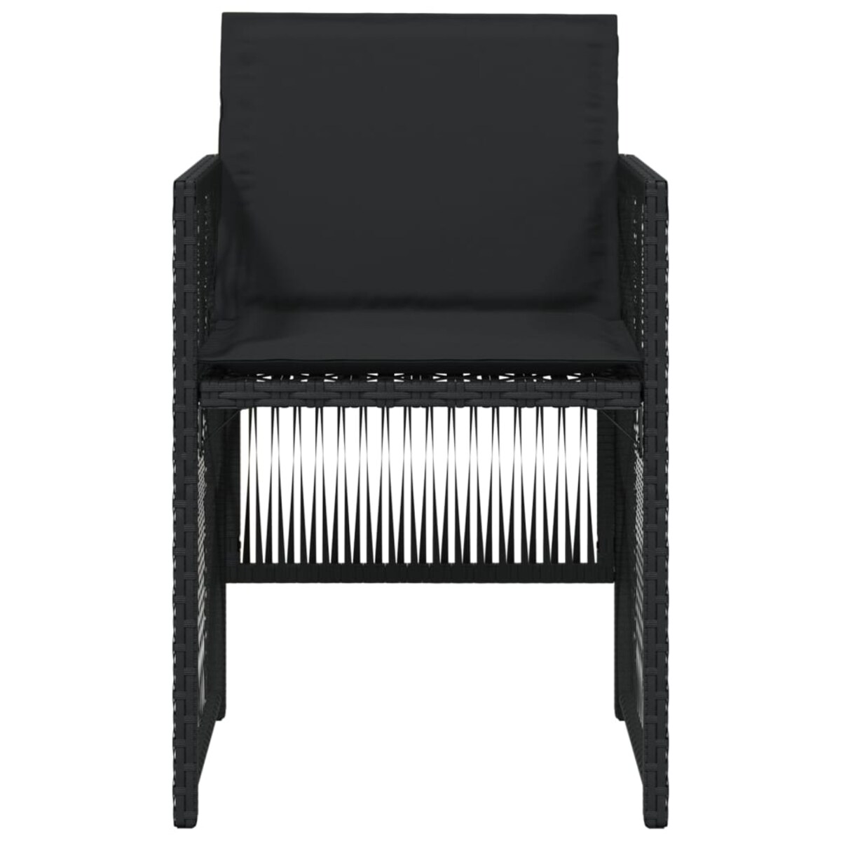 vidaXL Krzesła ogrodowe z poduszkami, 4 szt., czarne, polirattan