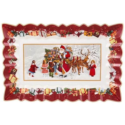 Półmisek prostokątny św. Mikołaj z dziećmi Toy's Fantasy,  35 x 23 x 3.5 cm, Villeroy & Boch