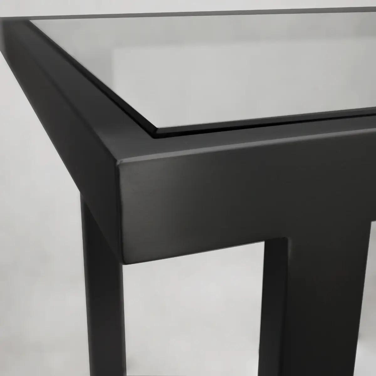 Stolik boczny do sypialni Hudson HU-ST1583BK Cosmolight czarny przezroczysty