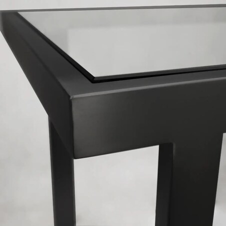 Stolik boczny do sypialni Hudson HU-ST1583BK Cosmolight czarny przezroczysty