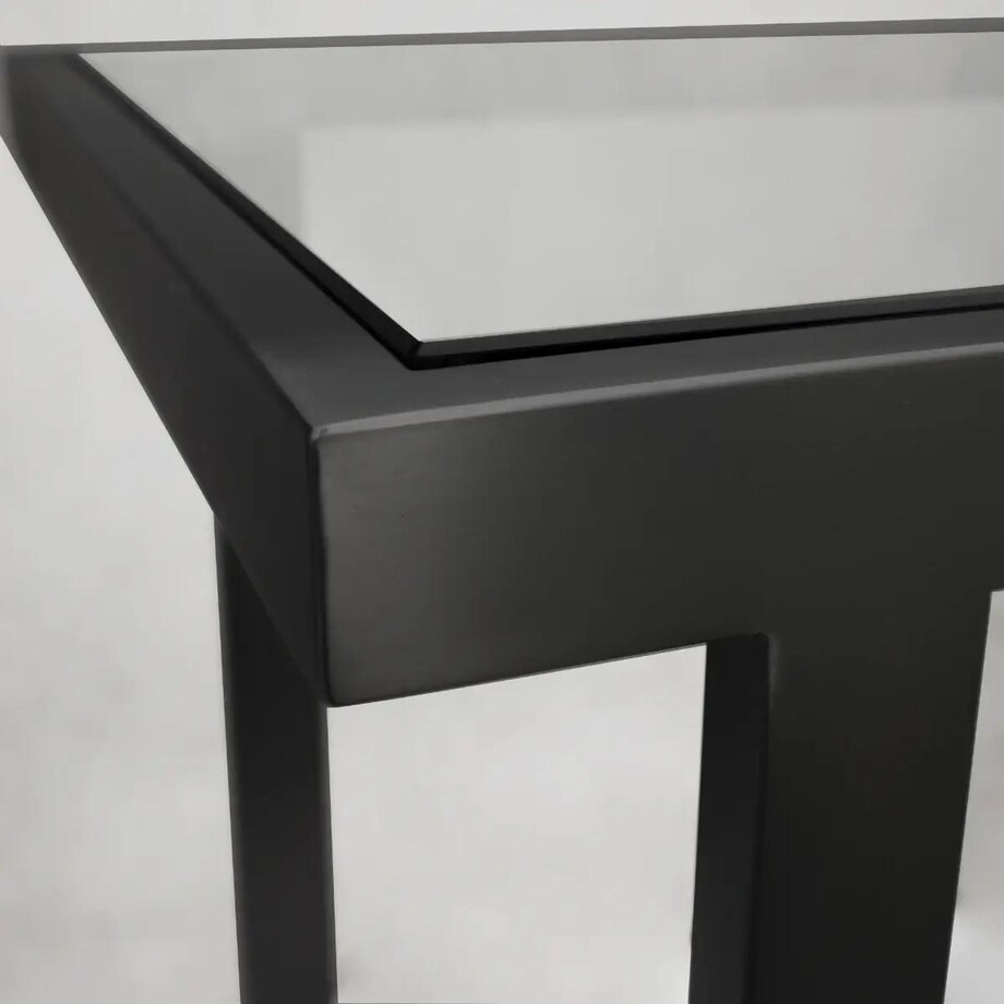 Stolik boczny do sypialni Hudson HU-ST1583BK Cosmolight czarny przezroczysty