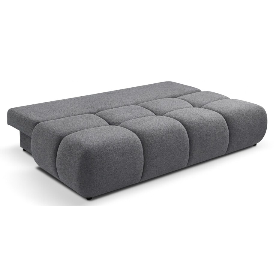 Kanapa MILA rozkładana bez boczków obita tkaniną boucle szara