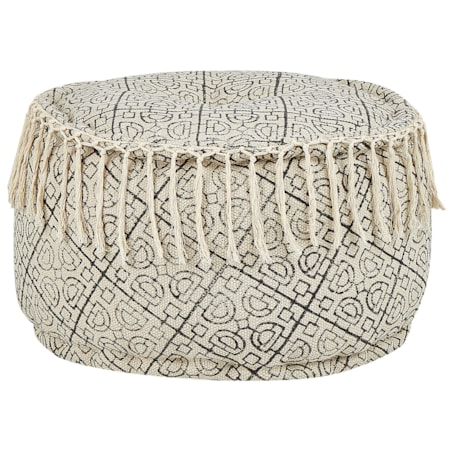 Puf bawełniany 50 x 30 cm beżowo-czarny SONATI