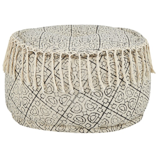 Puf bawełniany 50 x 30 cm beżowo-czarny SONATI