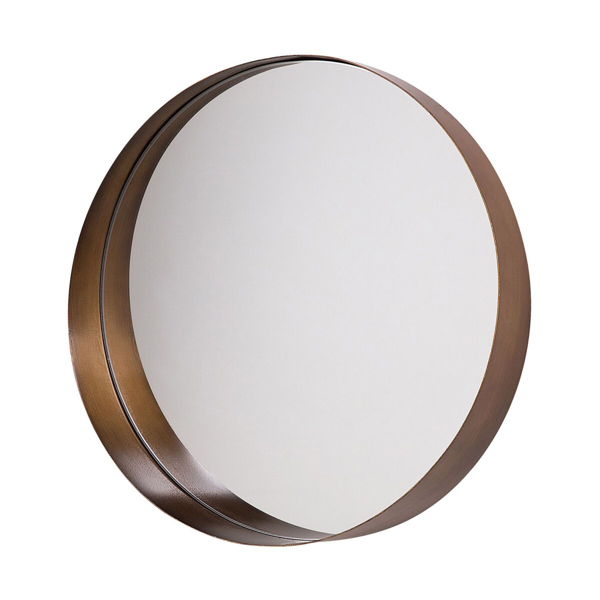 Metalowe okrągłe lustro ścienne ø 40 cm miedziane PINEY