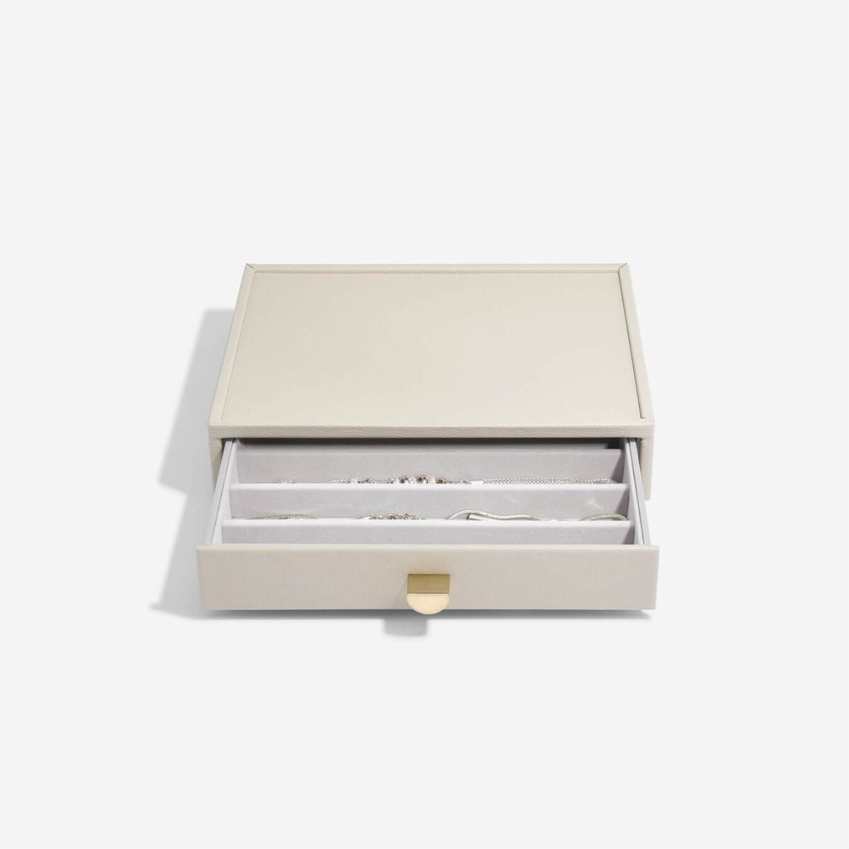 Szkatułka na naszyjniki Stackers Pebble classic jasnobeżowa z szufladą