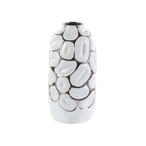 Wazon dekoracyjny ceramiczny 28 cm biały CENABUM