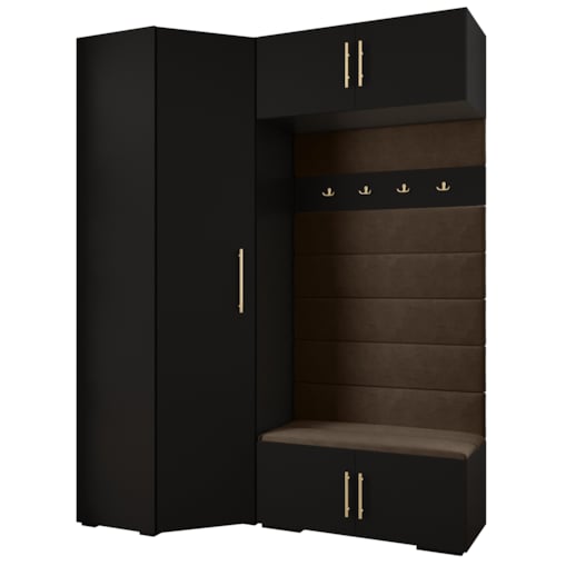 Garderoba do przedpokoju INOVA 3 Z21 czarny+złoty+manila04