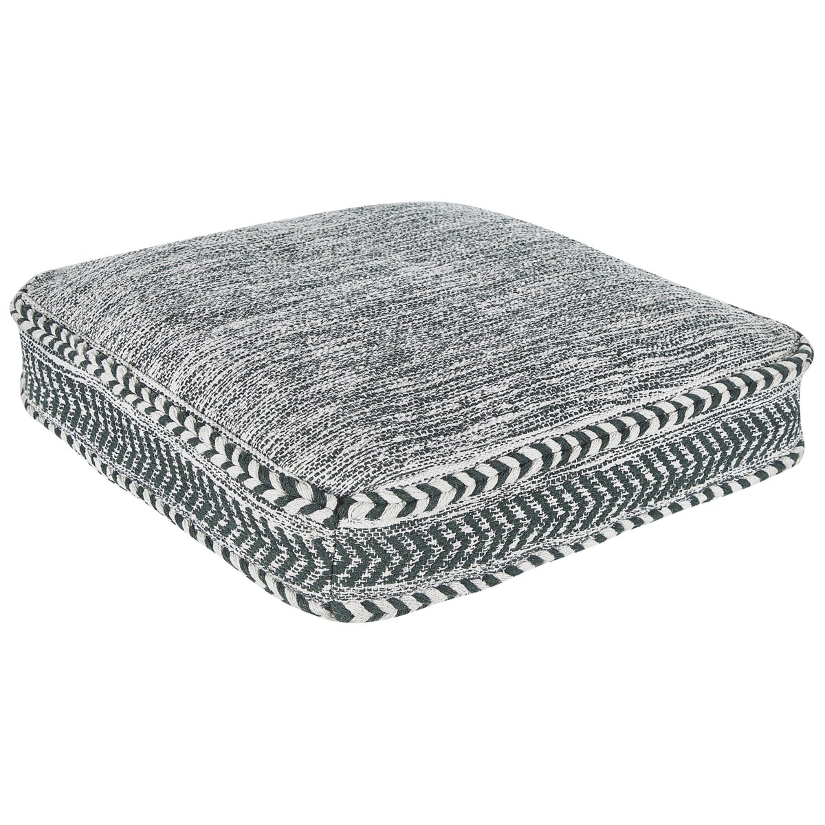 Poduszka podłogowa bawełniana 60 x 60 x 12 cm zielony z białym BIRCH