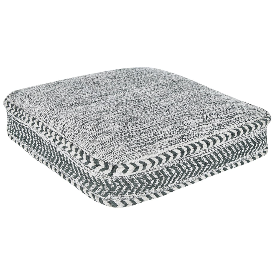 Poduszka podłogowa bawełniana 60 x 60 x 12 cm zielony z białym BIRCH