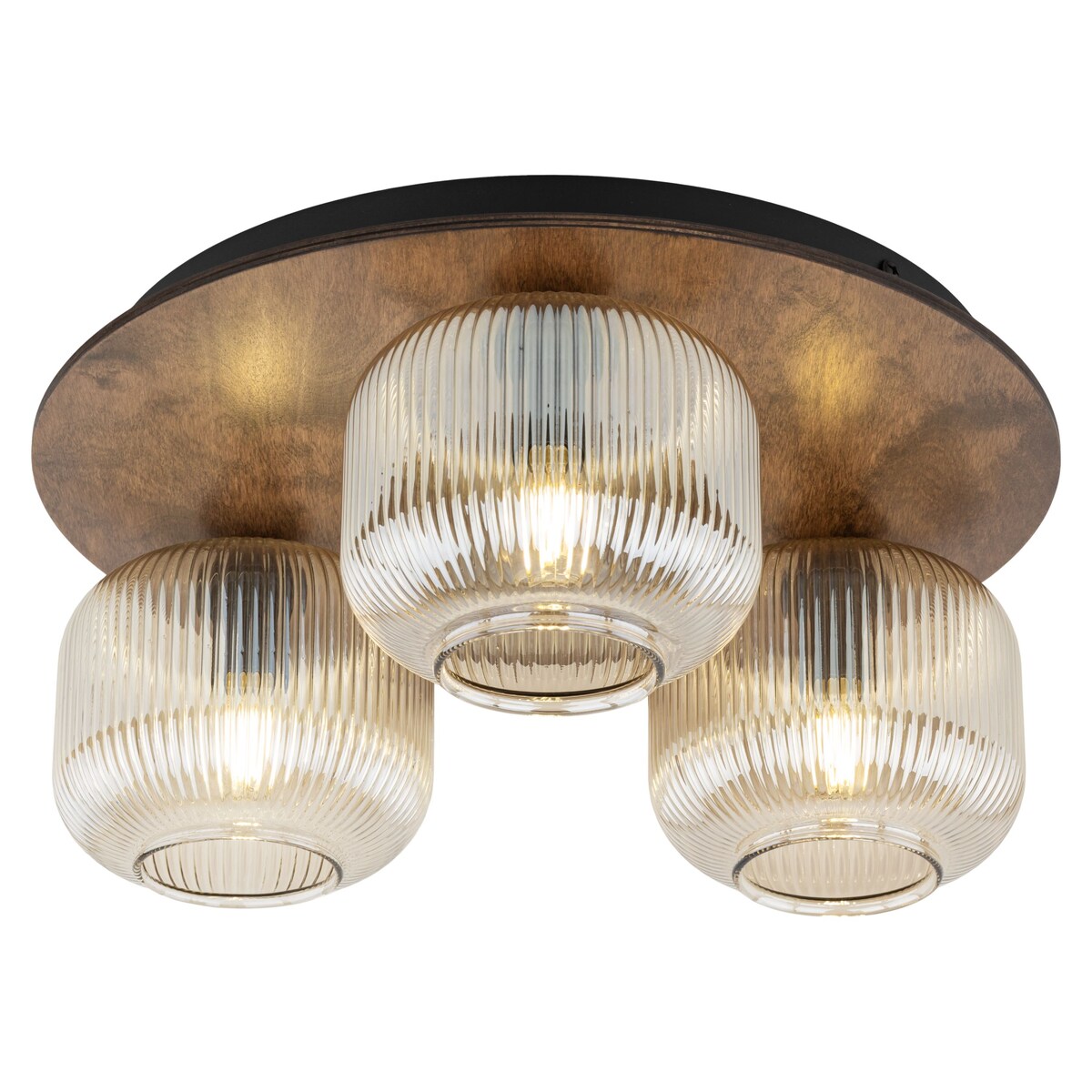 Lampa sufitowa TK Lighting SALVIA BROWN 11068 brązowa 3xE14 metal szkło drewno 42 cm