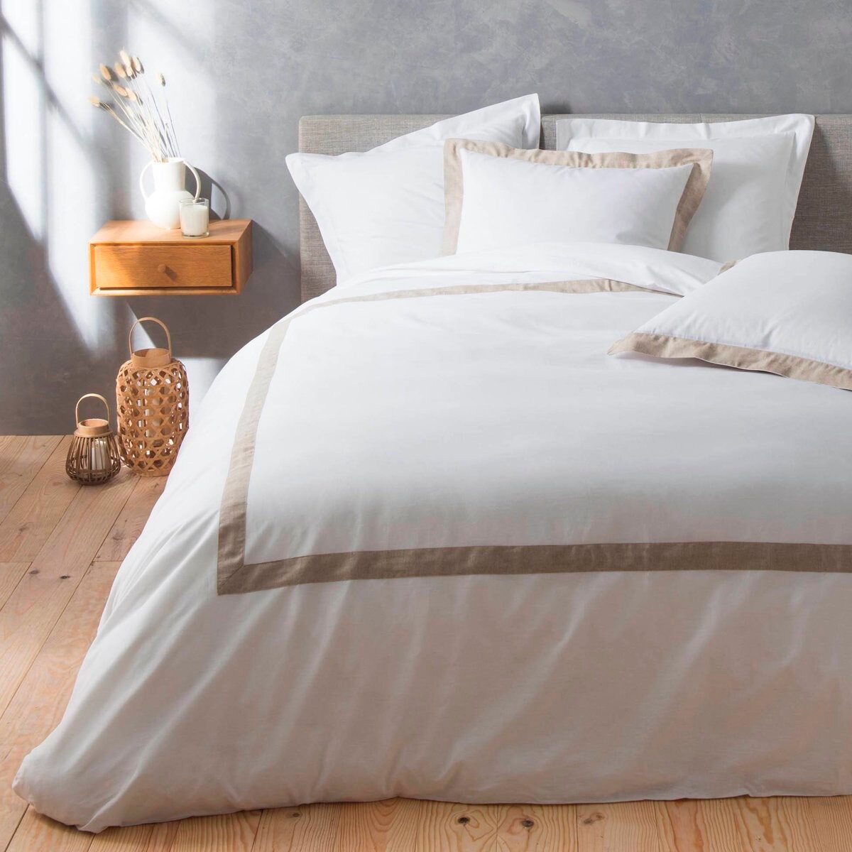 Komplet pościeli z domieszką lnu LAURALINE, 240 x 220 cm