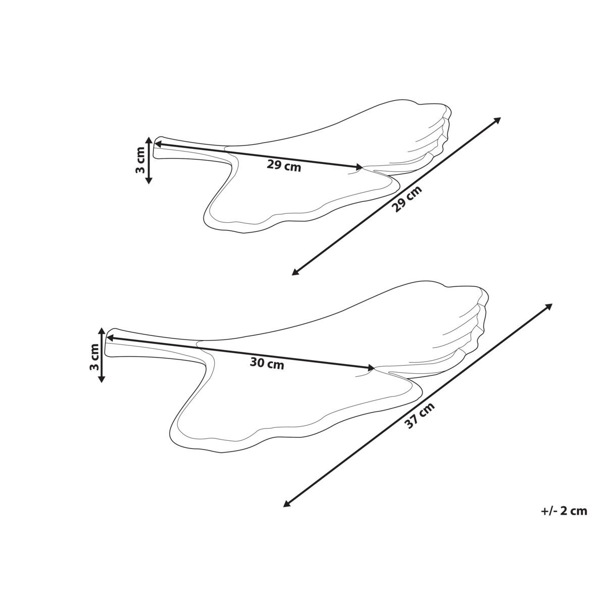 Zestaw 2 pater dekoracyjnych liść miłorzębu złoty PALENQUE