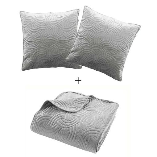 Welwetowy komplet pościeli SOLANGE, narzuta + 2 poszewki na poduszki