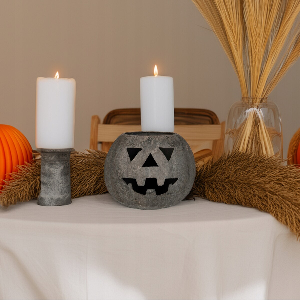 LAMPION DYNIA LOFT NA HALLOWEEN JESIEŃ METALOWY DUŻY 22cm DO SALONU DOMU