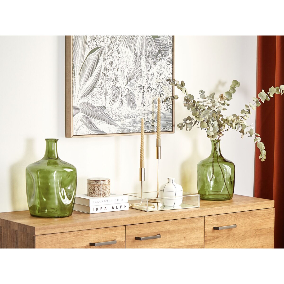 Wazon na kwiaty 30 cm zielony KERALA