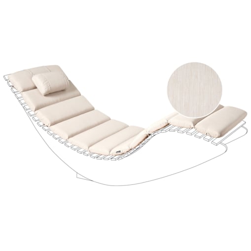 Poduszka na leżak ogrodowy BRESCIA PREMIUM 180 x 60 cm Jasnobeżowy