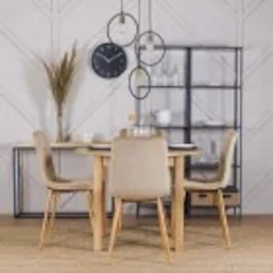 Krzesło Tapicerowane Skandynawskie Welurowe Jadalni Salon Loft Beżowe FREDY