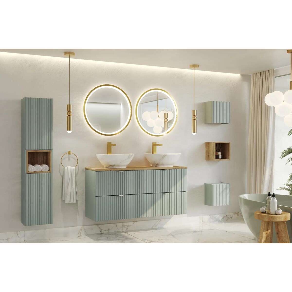 Szafka pod umywalkę LINE REED GREEN D 82-80-2S zielona