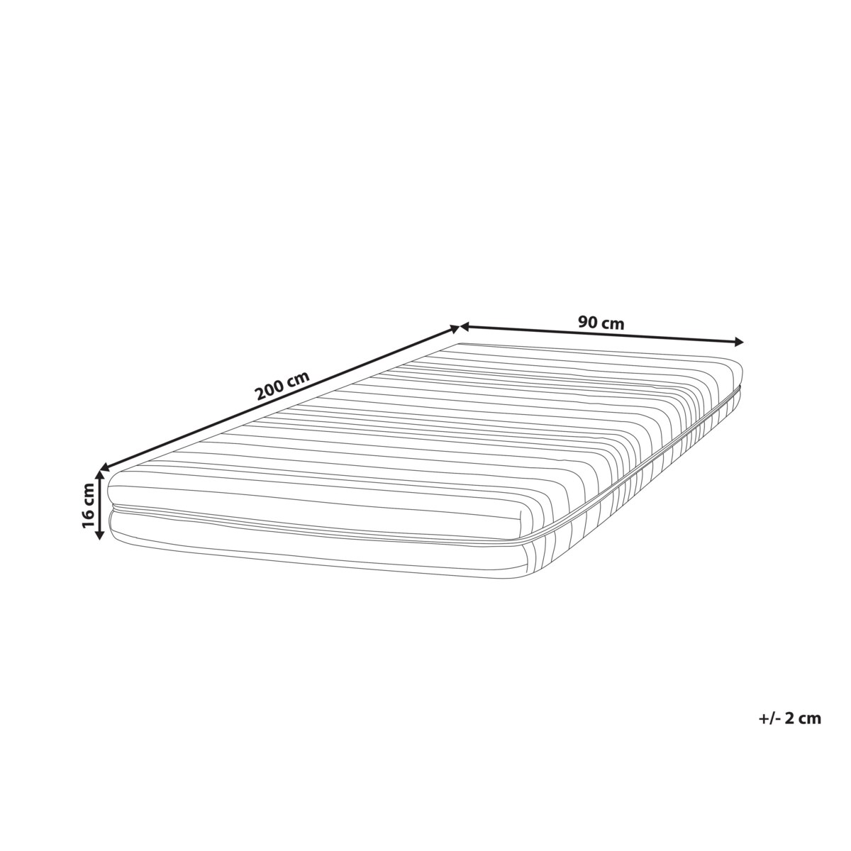 Materac piankowy zdejmowany pokrowiec 90 x 200 cm ENCHANT