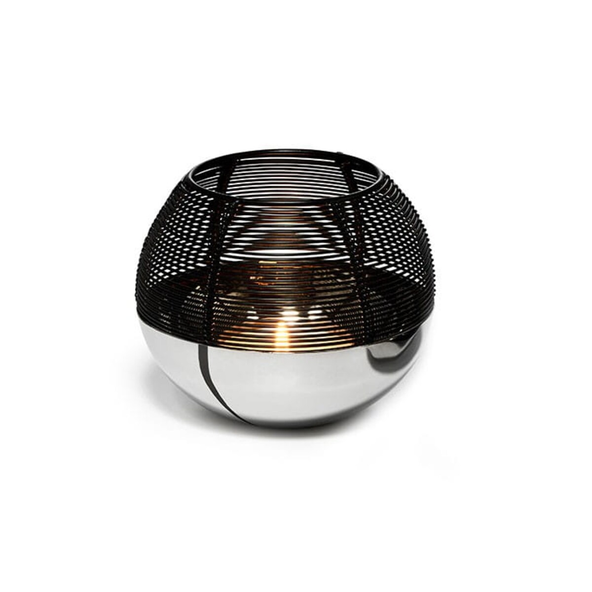 Świecznik na tealight LUNA M, stal, nikiel