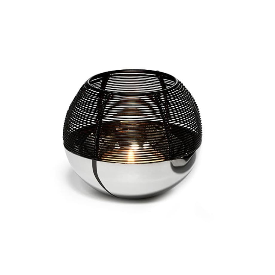 Świecznik na tealight LUNA M, stal, nikiel