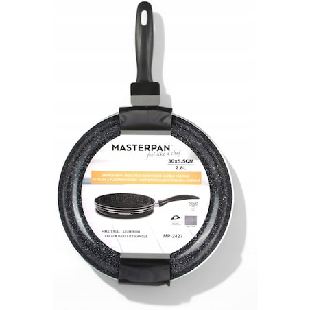 Lekka Patelnia Granitowa 30 Cm Plaster Miodu Indukcja Gaz 2.8L 5.5 Cm