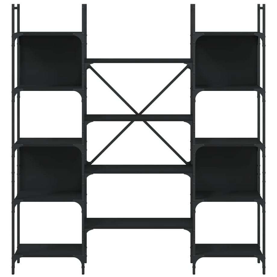 vidaXL Regał na książki, czarny, 155,5x24x166,5 cm