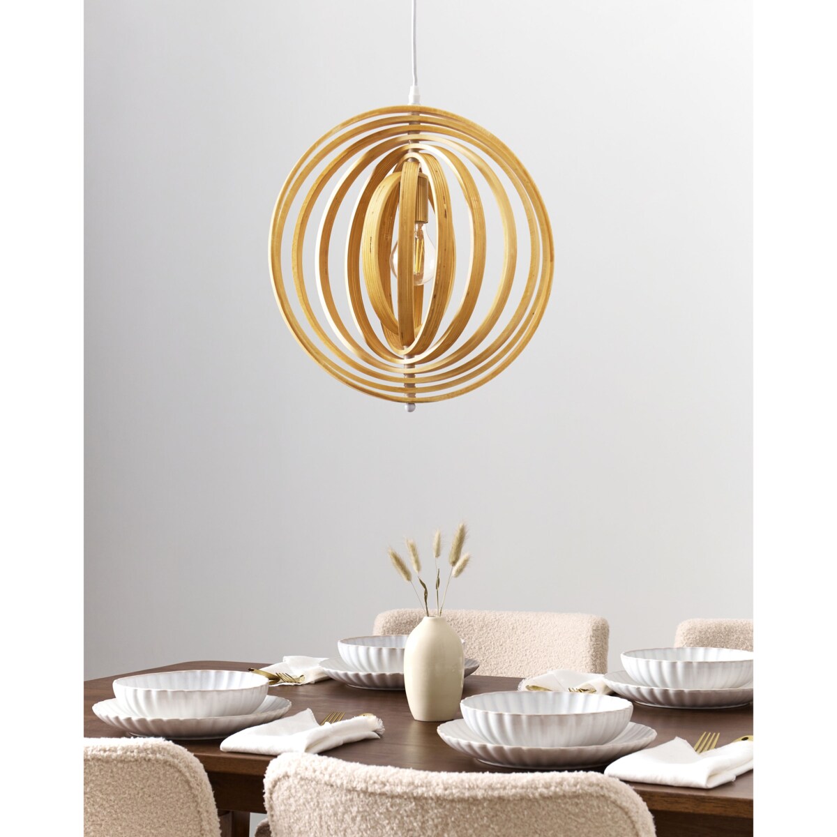 Lampa wisząca MURRELL Drewno topolowe Jasnobrązowy