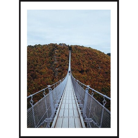 Poster Story, Plakat, Obraz - Most Wiszący na Tle Jesiennego Krajobrazu, wymiary 50 x 70 cm