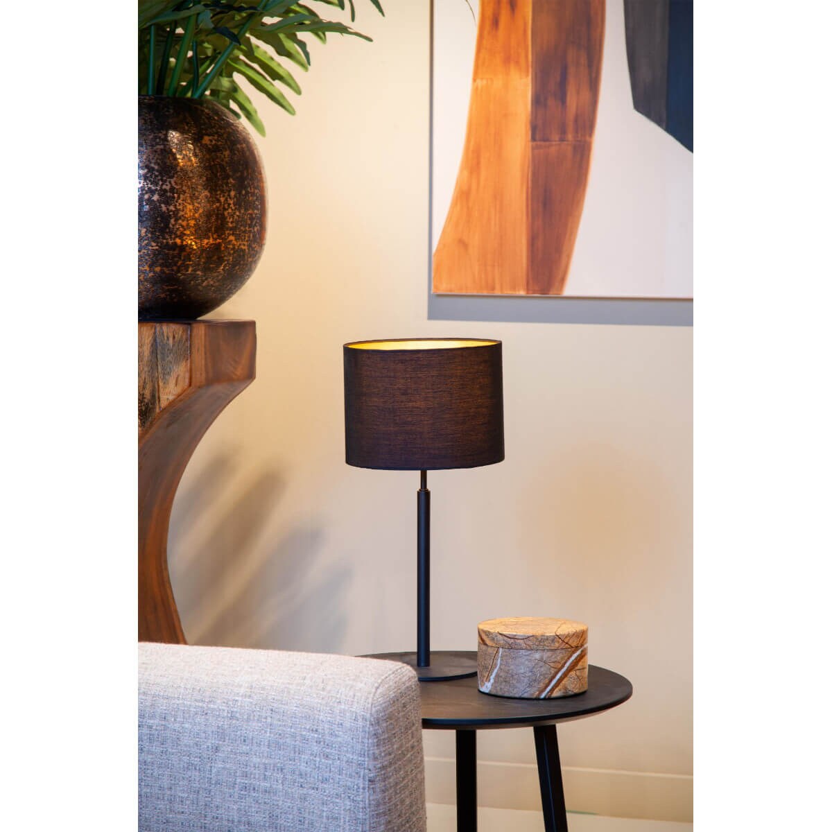 Lampka nocna Maya 45509/81/30 Lucide na szafkę czarny złoty