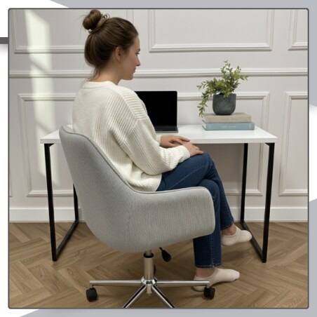 Fotel biurowy obrotowy krzesło biurowe tkanina prążkowana do biurka regulowany szary