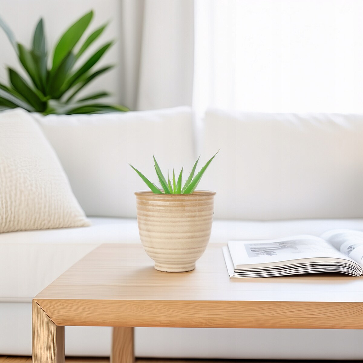 DONICZKA DO STORCZYKA BEŻOWA 12cm skandynawska osłonka na parapet kwiaty