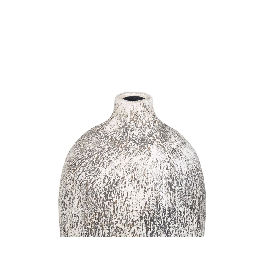 Wazon na kwiaty z terakoty 36 cm szaro - biały VIGO