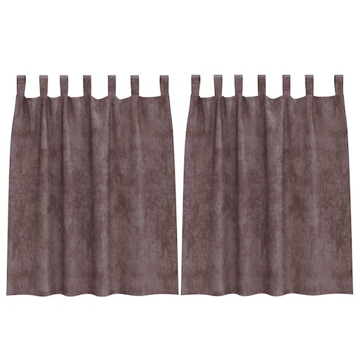 vidaXL Zasłona z zasłonami 2 pcs Brązowy 140 x 140 cm Aksamit