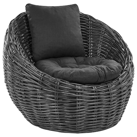 Krzesło ogrodowe LERICI Rattan Czarny