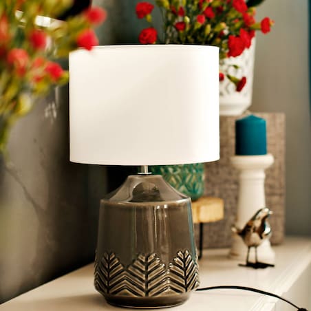 KONSIMO HYSSO Lampa stołowa ozdobna 2szt. kolor szary