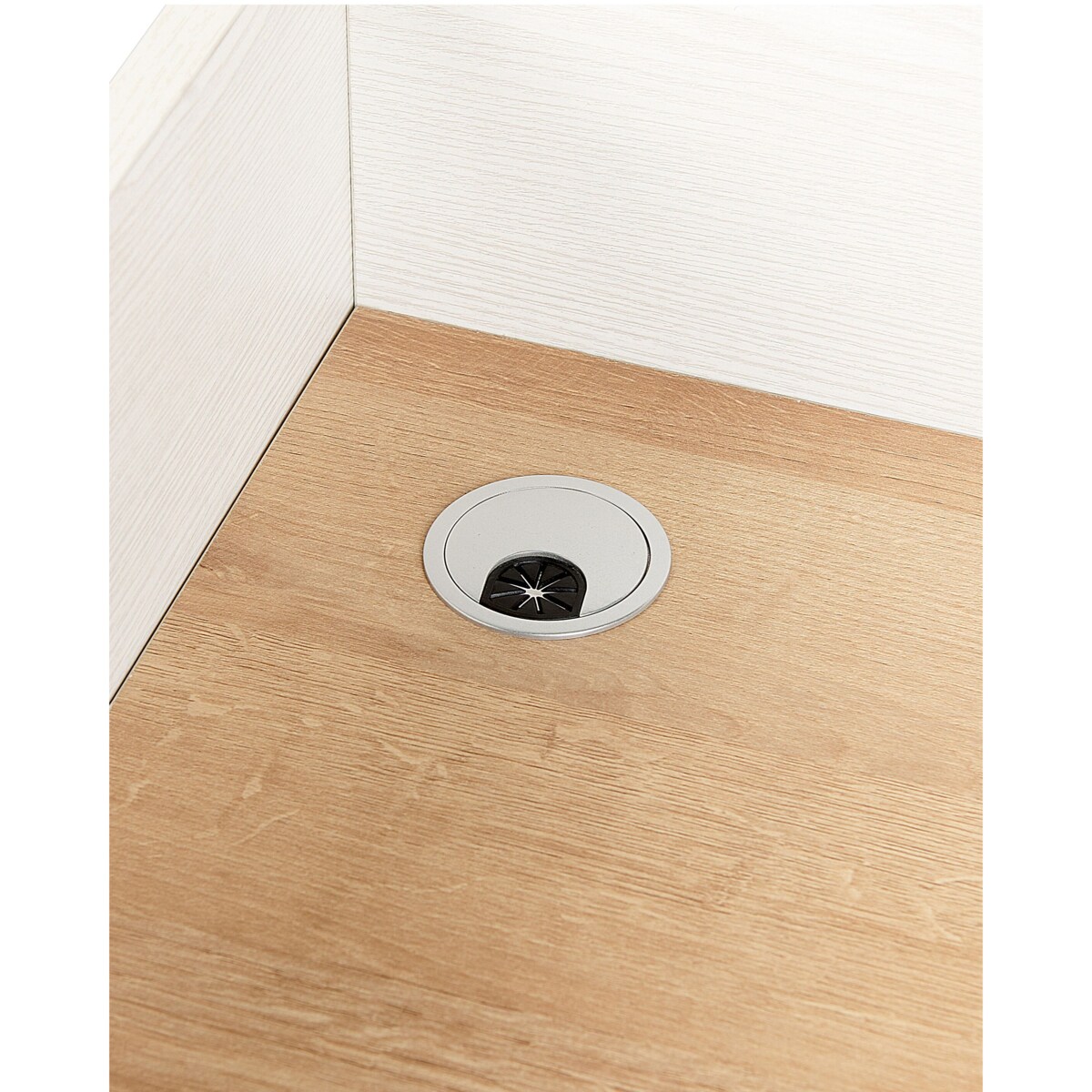 Biurko 90 x 60 cm jasne drewno z białym ANAH