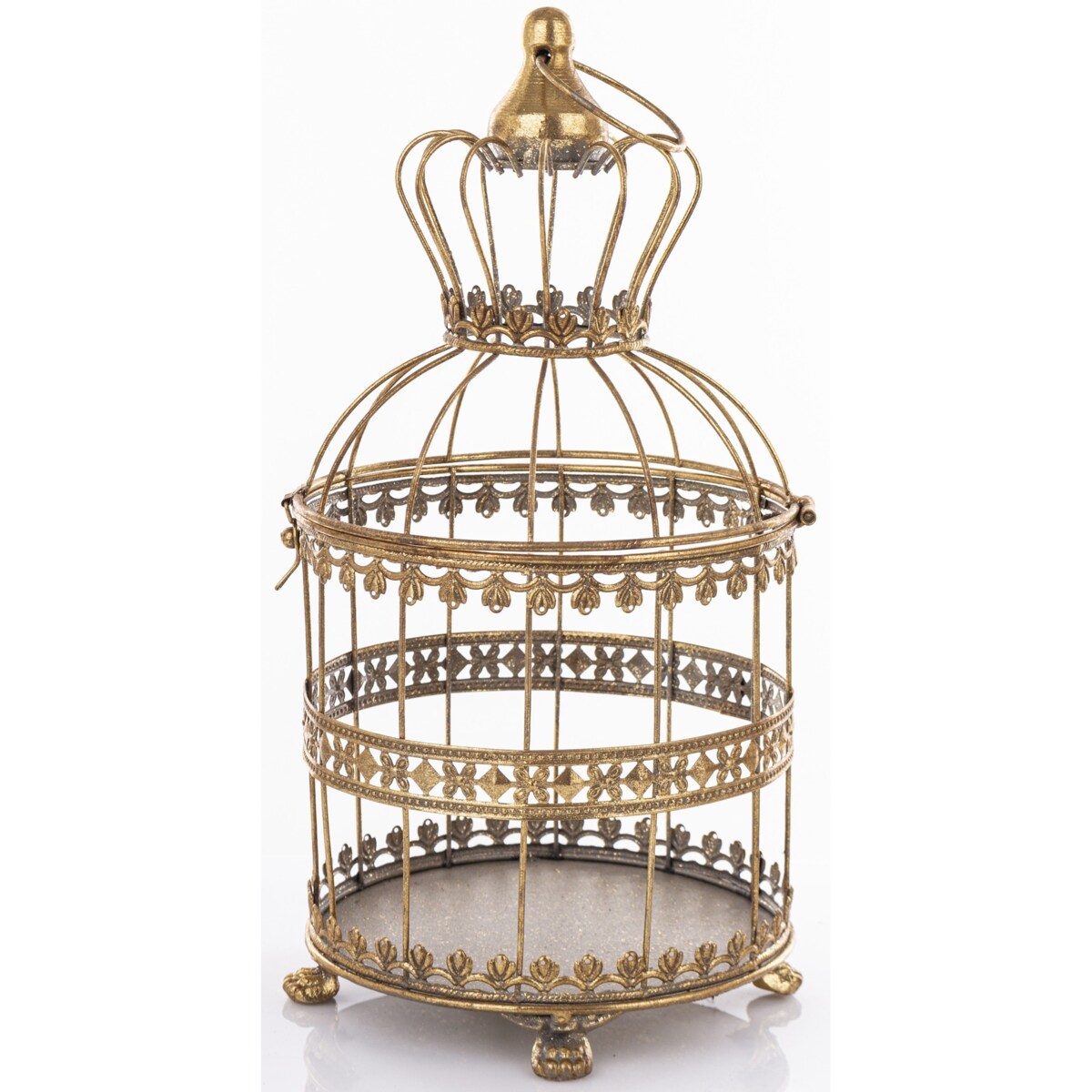 Klatki dekoracyjne metalowe 3 sztuki 47x19x19 i 53x23x23 i 72x26x26 cm złote