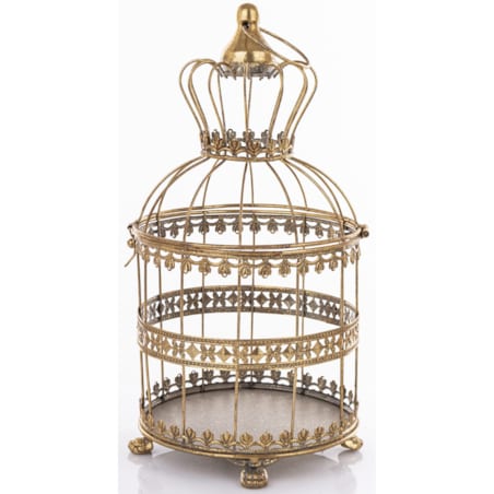 Klatki dekoracyjne metalowe 3 sztuki 47x19x19 i 53x23x23 i 72x26x26 cm złote